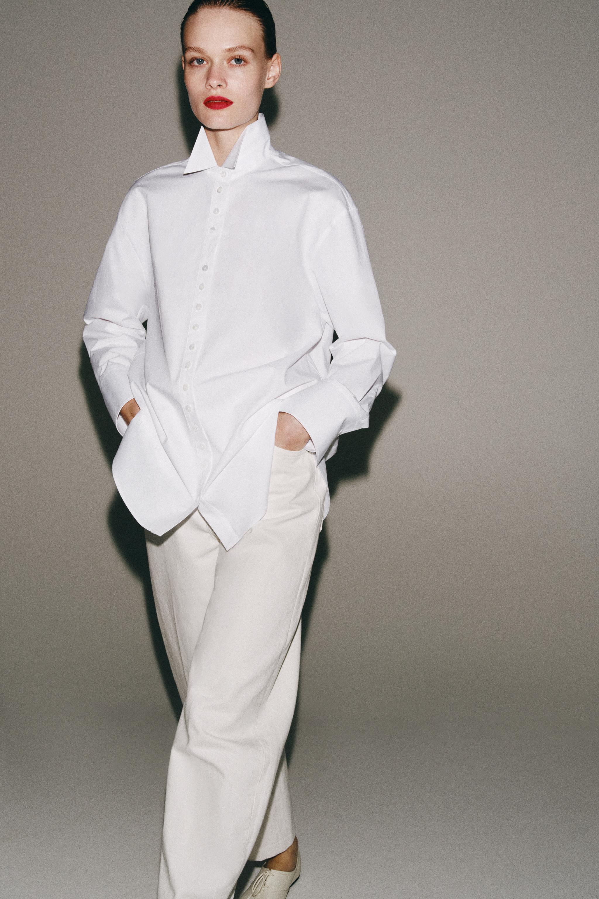CHEMISE EN POPELINE BOUTONS ZW COLLECTION
